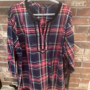 Festive plaid blouse